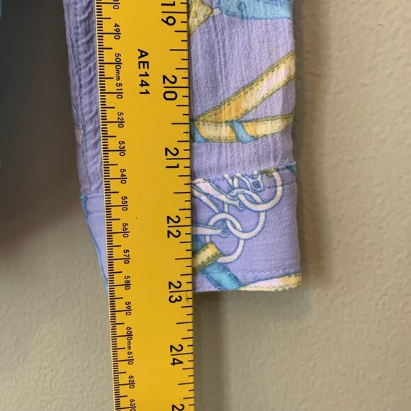 J McLaughlin Top Womens 4 Lavender Brushed Cotton Novelty Print Button Up Shirt - Picture 8 of 10